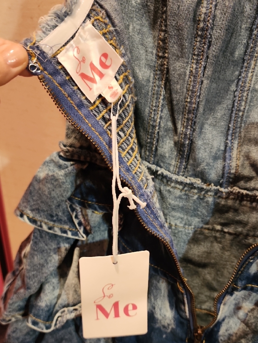 So Me Denim Tiered Ruffle Dress - Light Blue - Picture 4 of 5